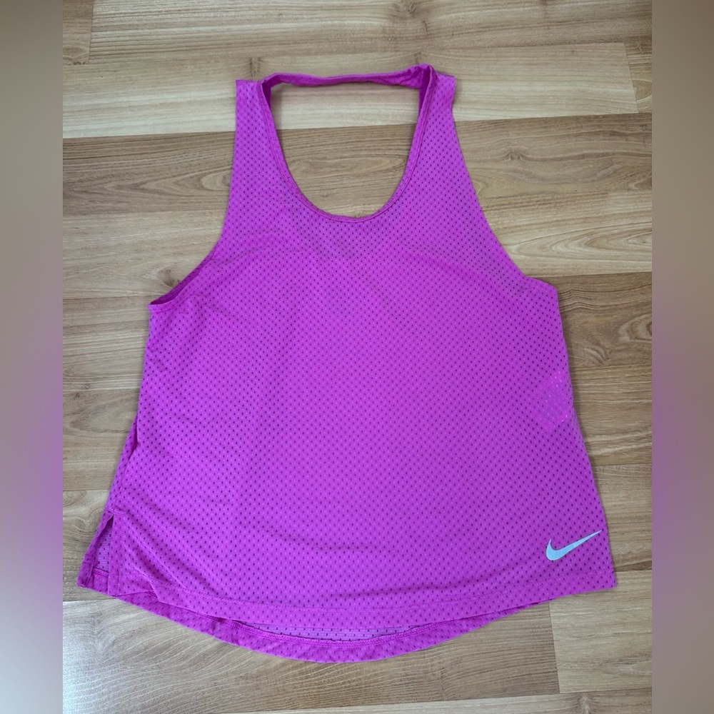 Nike Bright Pink Workout Mesh Tank